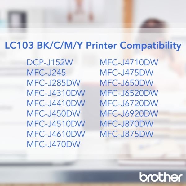 Brother LC103 Black High-Yield Ink Cartridges, Pack Of 2, LC1032PKS (BRTLC1032PKS) - Image 7