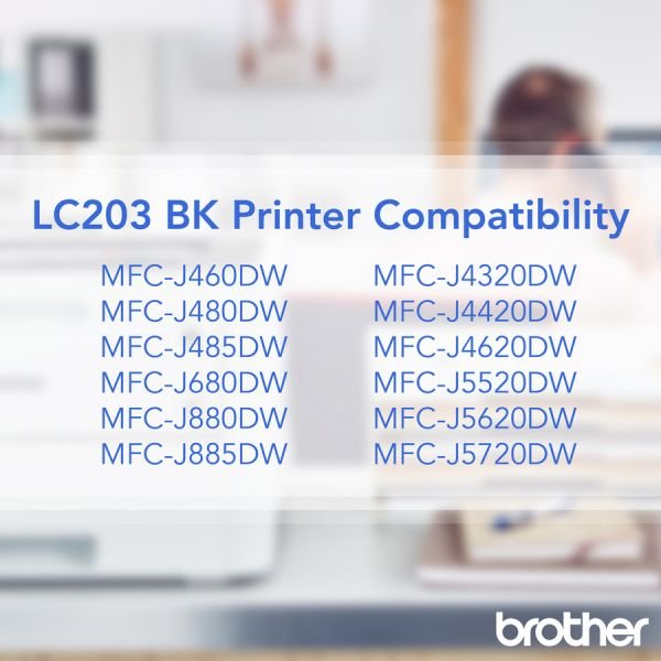 Brother LC203 Black High-Yield Ink Cartridges, Pack Of 2, LC2032PKS (BRTLC2032PKS) - Image 9