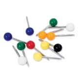 Gem Office Products Spherical Head Map Tacks, Assorted Colors, Box Of 250 (GEMMTA250)