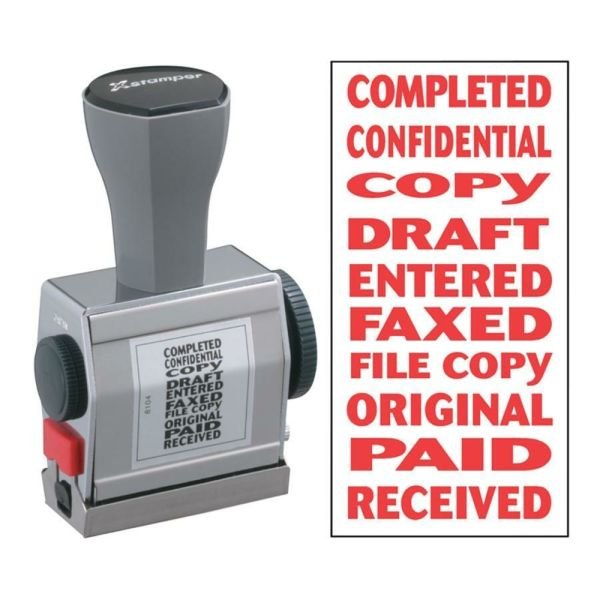 Xstamper 10-In-1 Phrase Stamp, Red (XST81041)