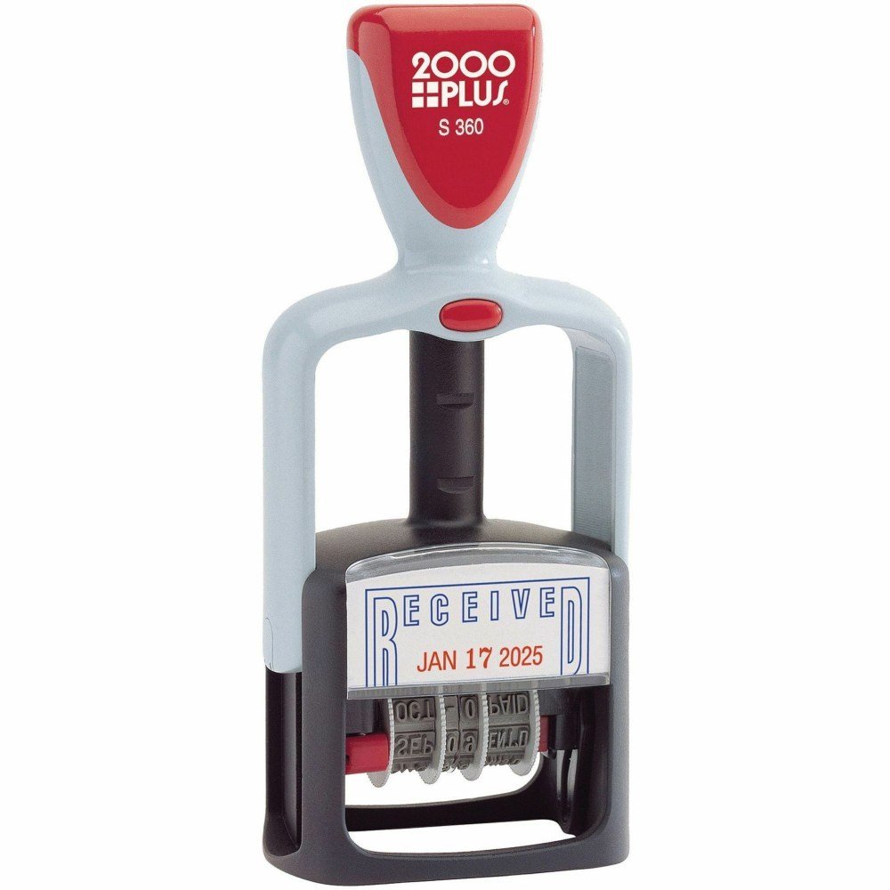 2000 PLUS Received Date Stamp Dater, Two-Color Self-Inking RECEIVED Date Stamp Dater, RECEIVED, Blue/Red Ink (COS011034) - Image 3