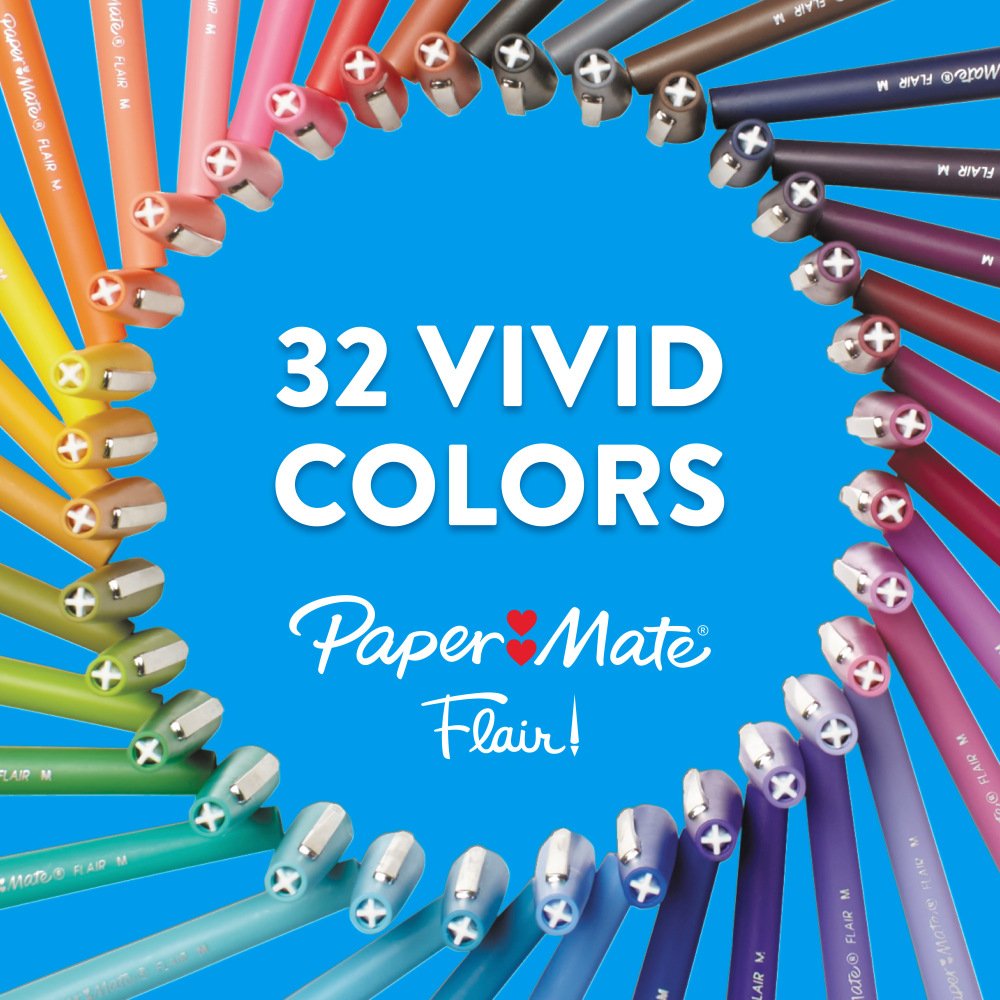 Paper Mate Flair Porous-Point Pens, Medium Point, 0.7 mm, Black Barrel, Black Ink, Pack Of 36 Pens (PAP1921070) - Image 5