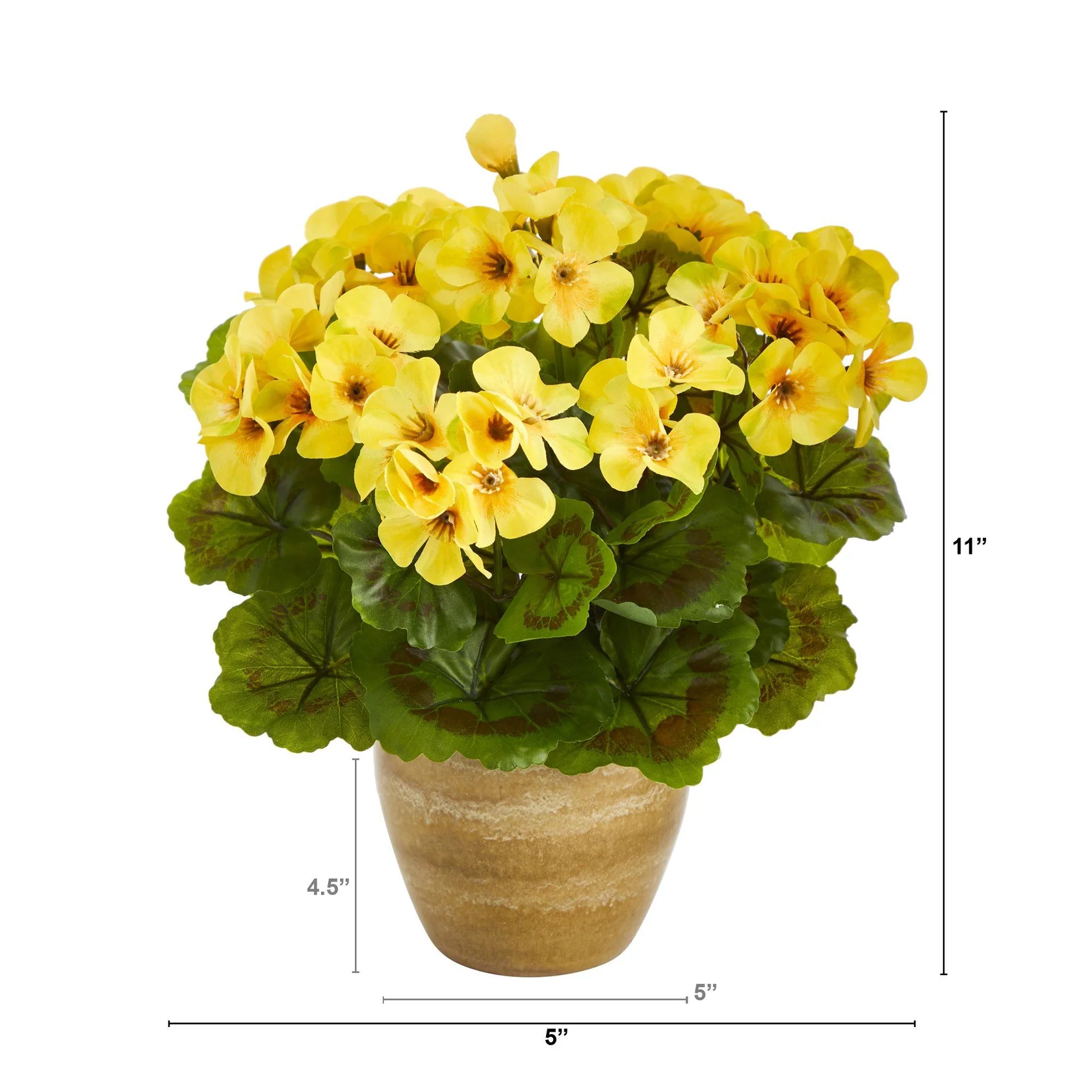 11” Geranium Artificial Plant in Ceramic Planter UV Resistant (Indoor/Outdoor) (P1442-YL)