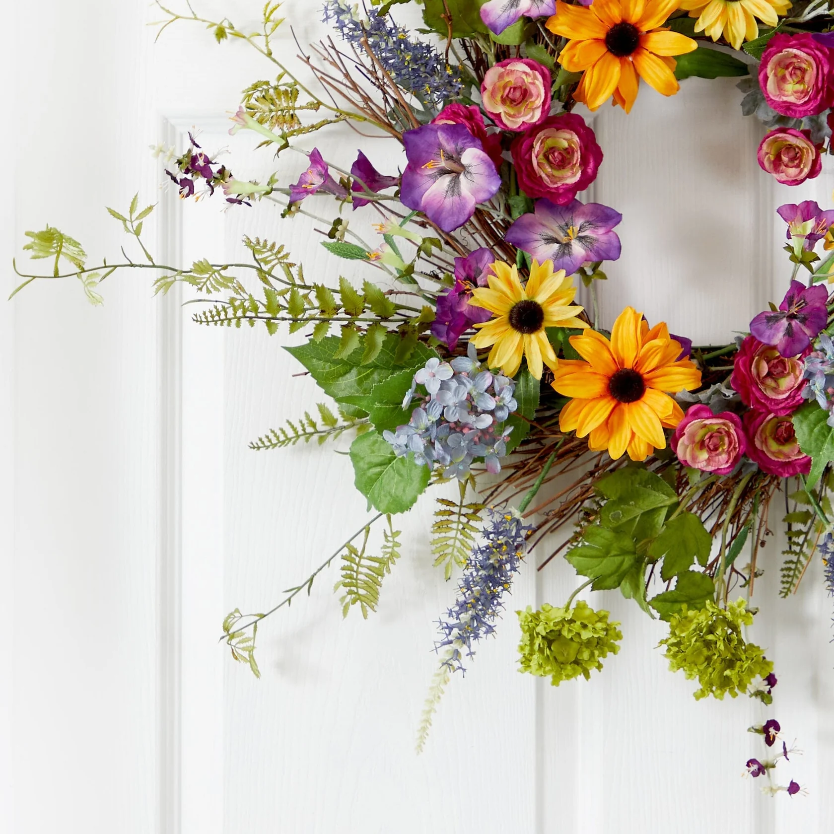 24” Spring Garden Wreath w/Twig Base (4821) - Image 3