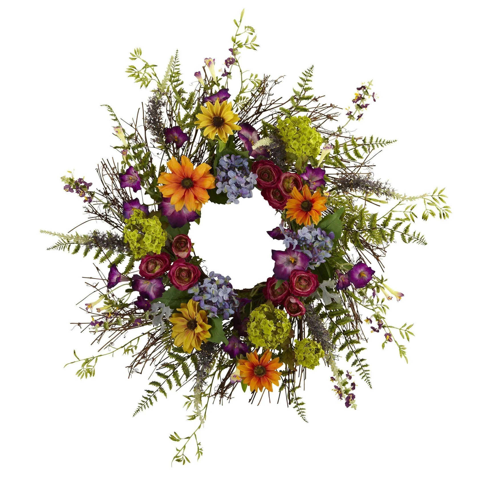 24” Spring Garden Wreath w/Twig Base (4821) - Image 2
