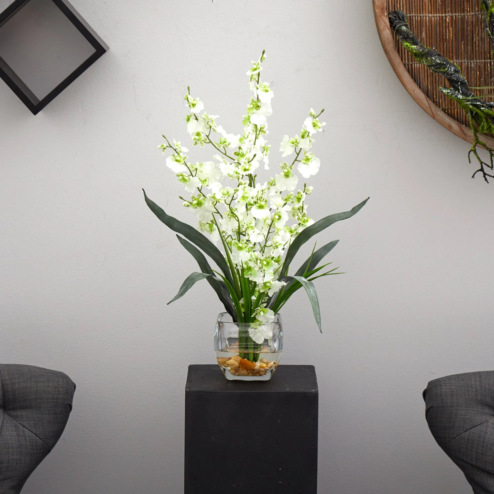 Dancing Lady Orchid Liquid Illusion Silk Flower Arrangement (1119-WH) - Image 5