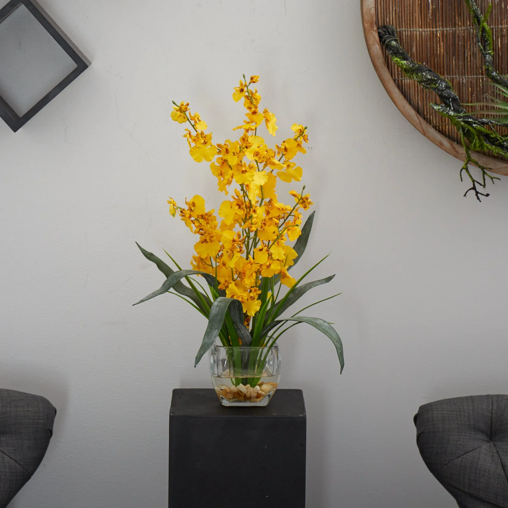 Dancing Lady Orchid Liquid Illusion Silk Flower Arrangement (1119-YL) - Image 2