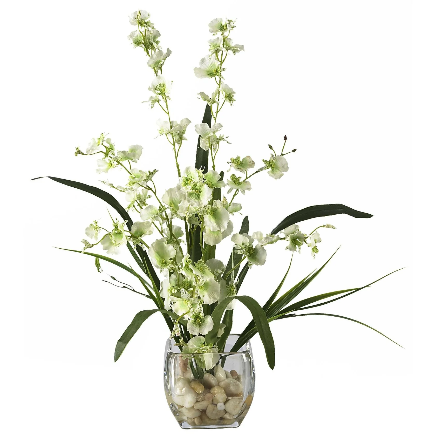 Dancing Lady Orchid Liquid Illusion Silk Flower Arrangement (1119-GR)