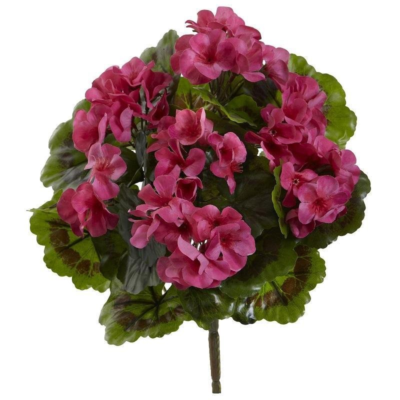 Geranium Artificial Bush UV Resistant (Indoor/Outdoor) (Set of 4) 6140-S4-BU