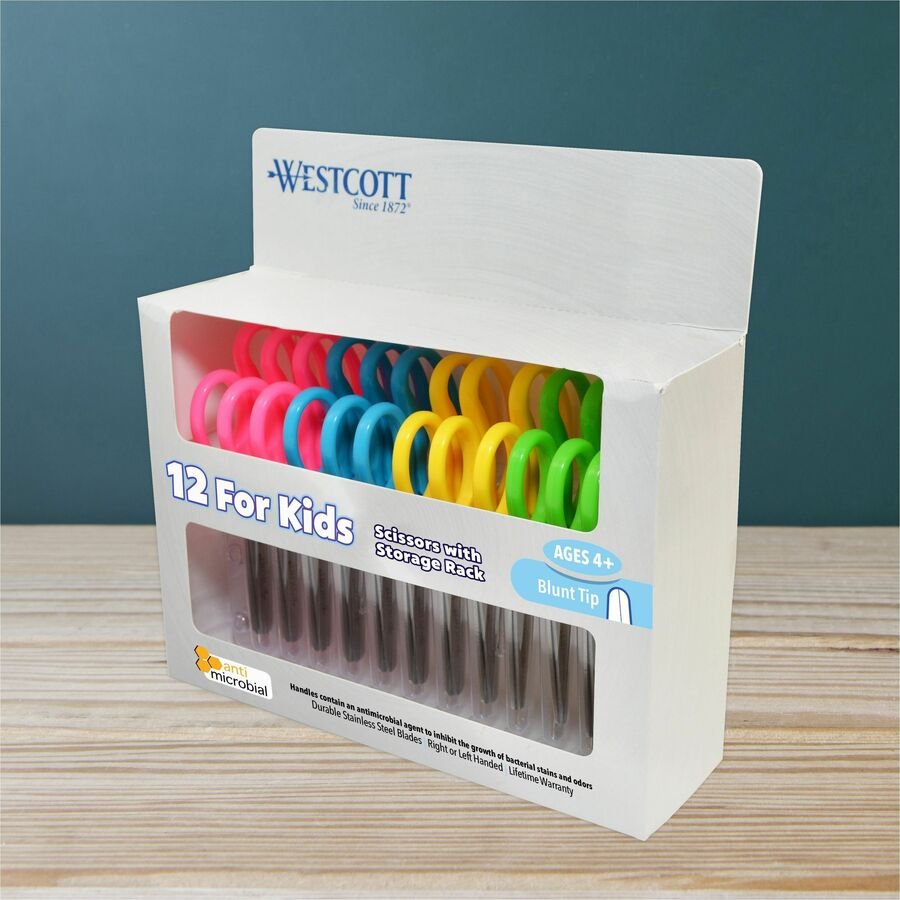Westcott Kids School Pack Scissors, 5", Blunt, Assorted Colors, Pack Of 12 (ACM14871) - Image 7