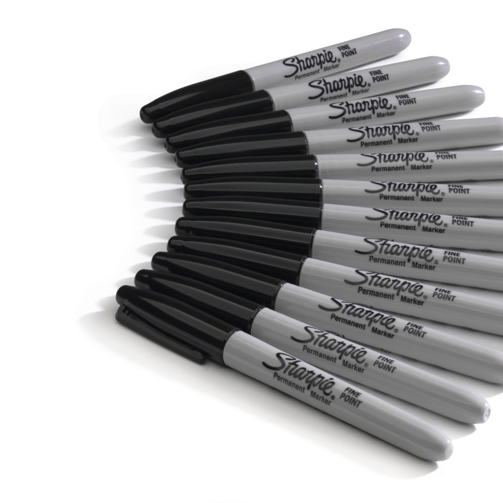 Sharpie Fine Tip Permanent Marker, Fine Bullet Tip, Black, Dozen (SAN30001B) - Image 2