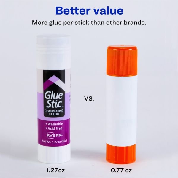 Avery Glue Stic Disappearing Purple Glue Sticks, 1.27 Oz., Pack Of 6 (AVE98071) - Image 6