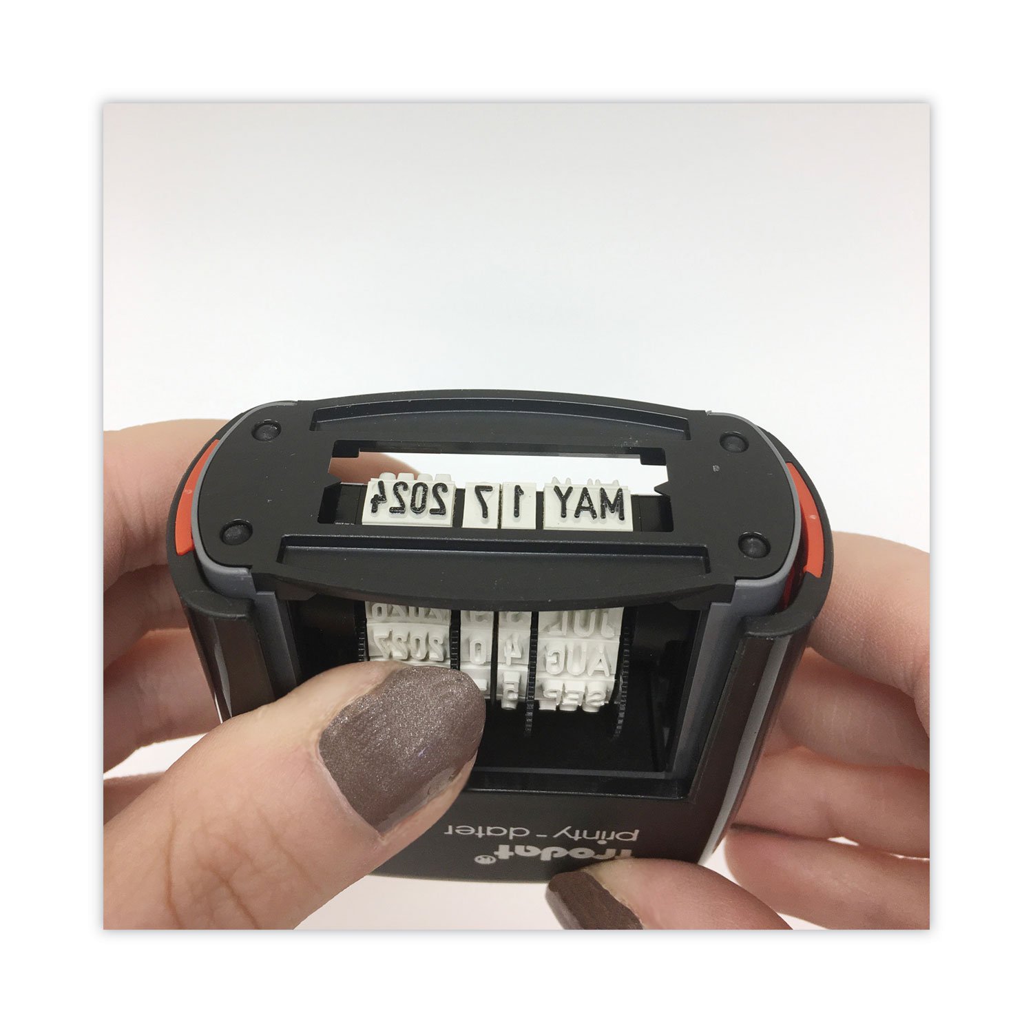 Trodat 4820 Self-Inking Stamp, Date Only, 3/8" x 1 5/8", 65% Recycled, Black (USSE4820) - Image 4