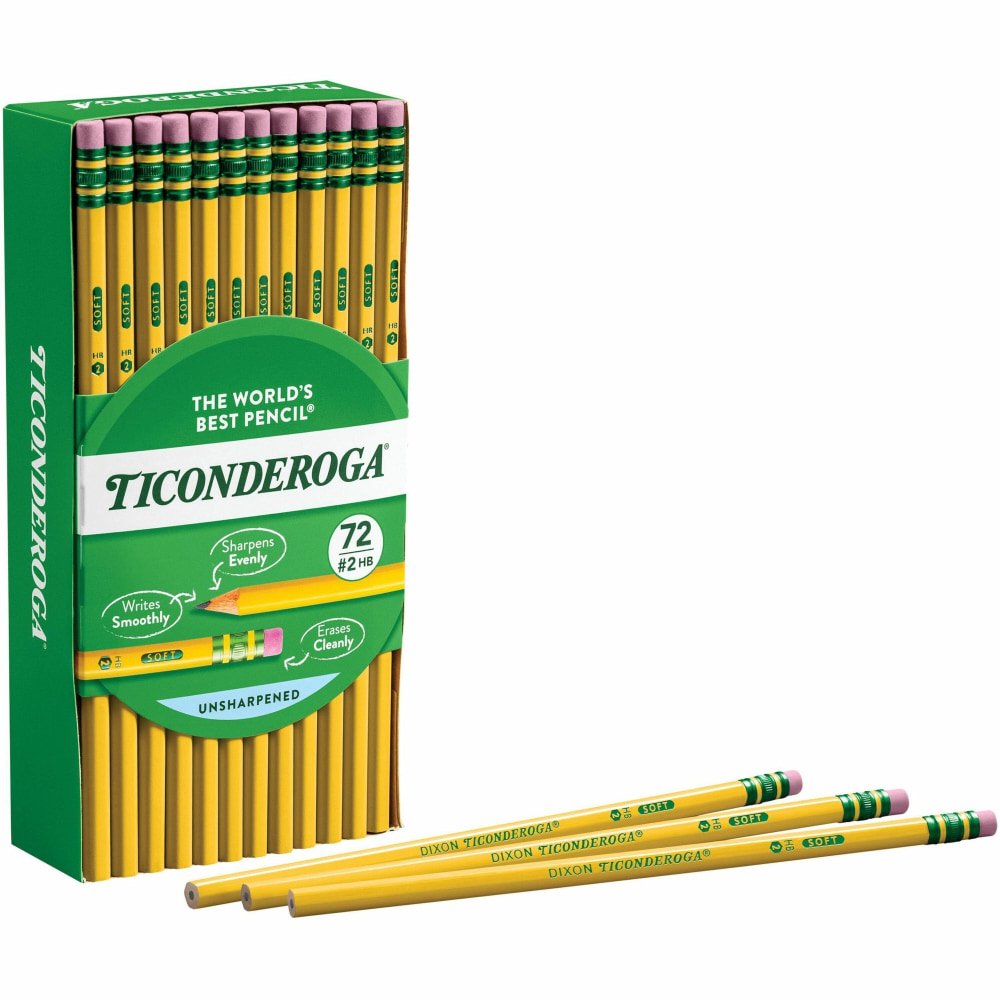 Ticonderoga #2 Pencils, #2 Lead, Soft, Pack of 72 (DIX33904) - Image 2