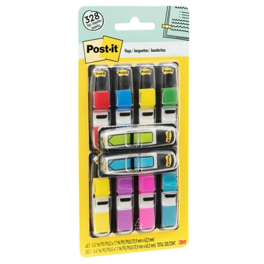Post-it Flags, .47 in. x 1.7 in., 8 Dispensers, 35 Flags Per Dispenser, Assorted Colors, Back to School Supplies for Students, Flags for Textbooks and Notebooks (MMM683VAD1) - Image 2