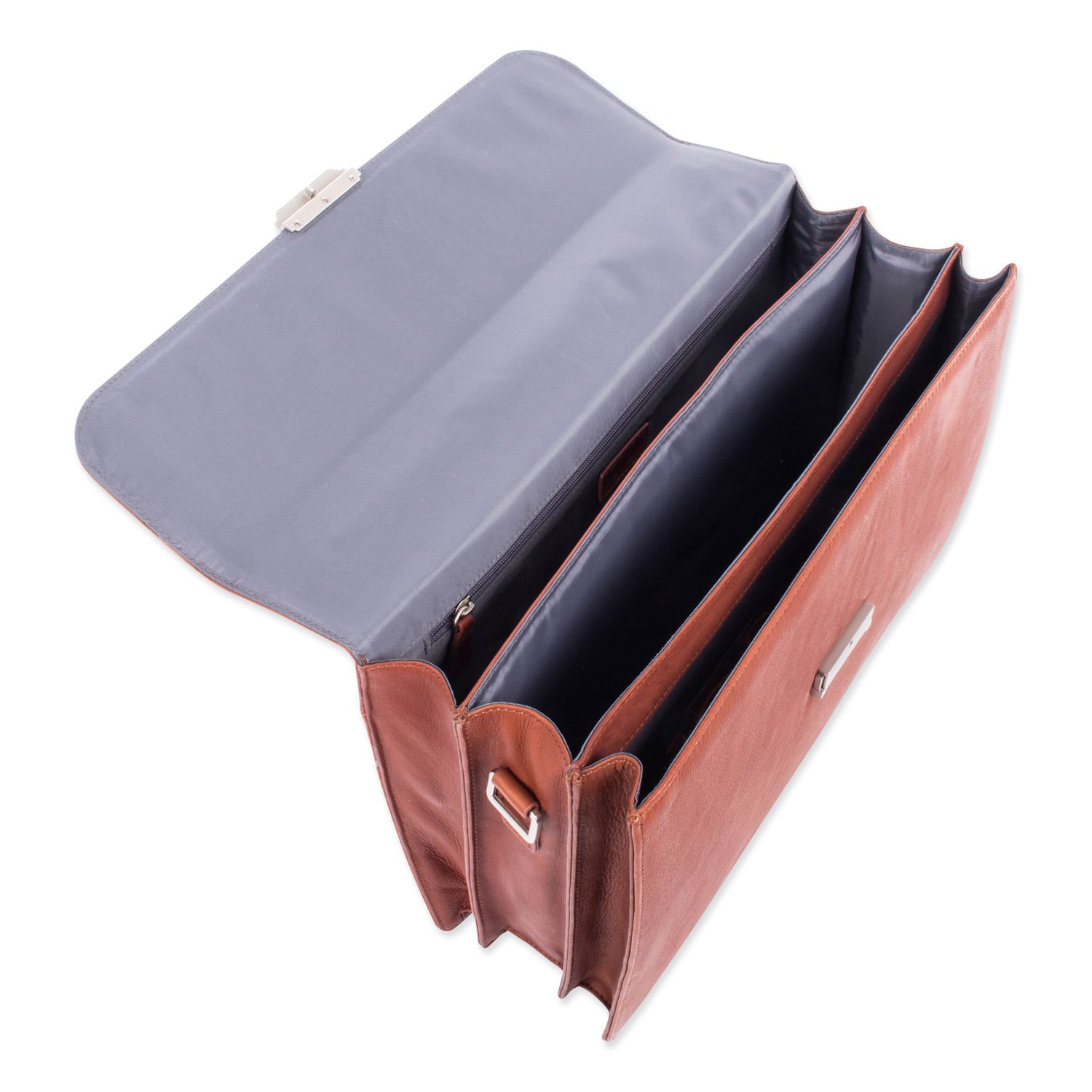 Swiss Mobility Milestone Briefcase, Fits Devices Up to 15.6", Leather, 5 x 5 x 12, Cognac (SWZ49545807SM) - Image 7