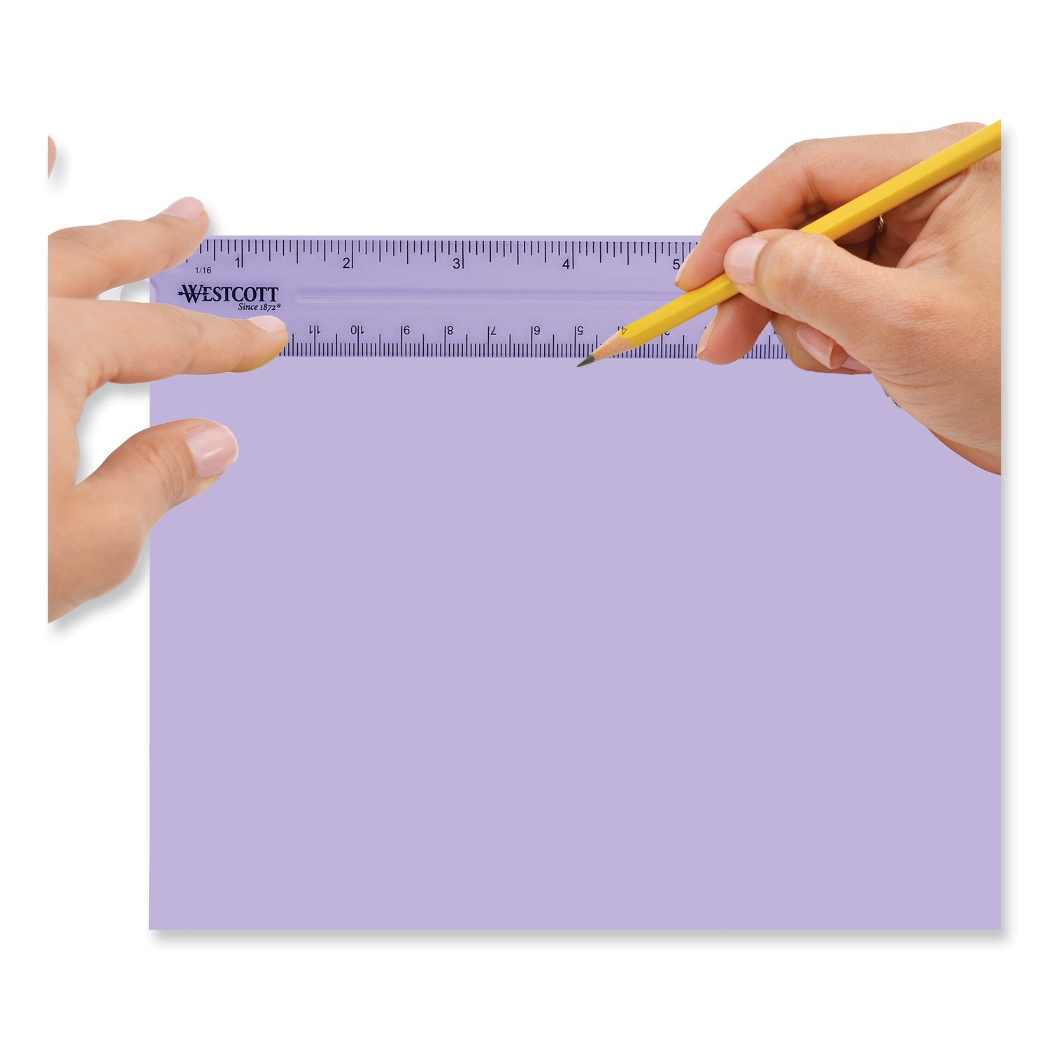 Westcott Clear Flexible Acrylic Ruler, Standard/Metric, 6" (15 cm) Long, Clear, 12/Box (ACM17723) - Image 7