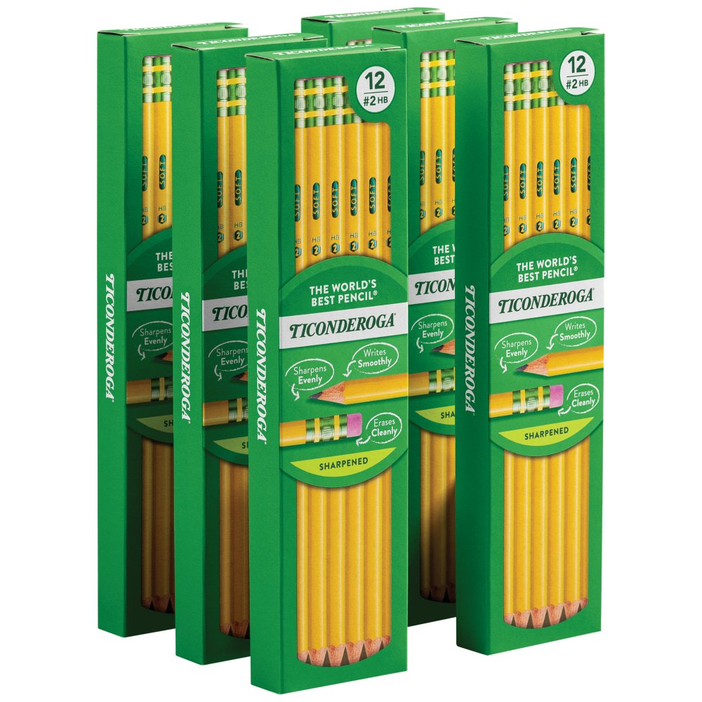 Ticonderoga #2 Pre-sharpened Pencils, 0.7 mm, Yellow, Pack Of 72 Pencils (ODFN7956500) - Image 4