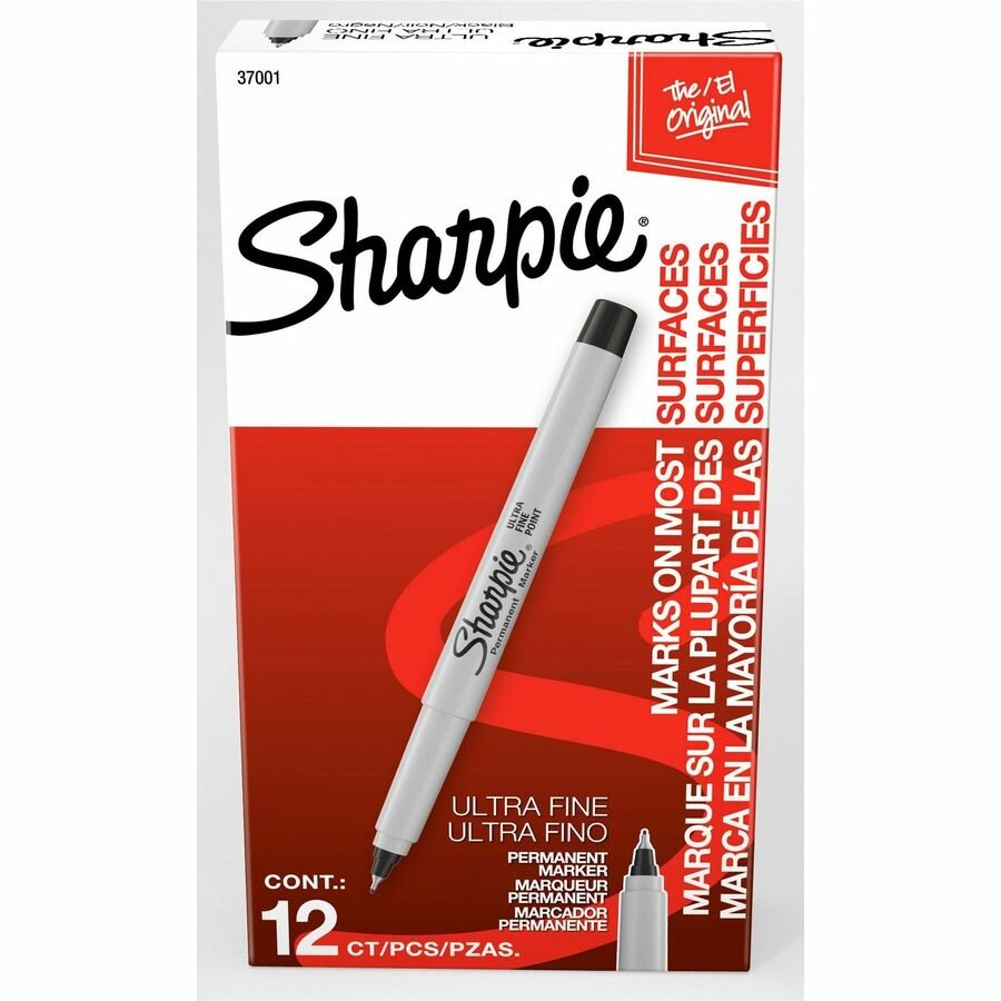 Sharpie Permanent Ultra-Fine Point Markers, Black, Pack Of 12 Markers (SAN37001) - Image 3