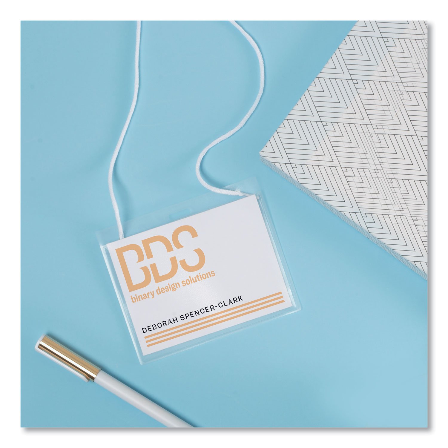 Avery Customizable Hanging Name Badges, Rectangle, 74459, 3" x 4", Clear Holders With White Inserts, Box Of 100 (AVE74459) - Image 6