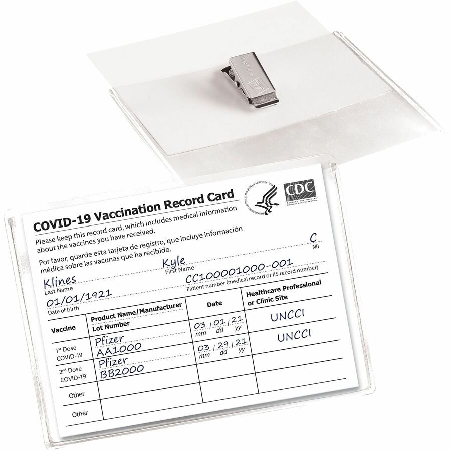 Avery(R) Heavy Duty Badge Holders, 3" x 4" , 100 Horizontal ID Badge Holders with Cords (2922) (AVE2922) - Image 3