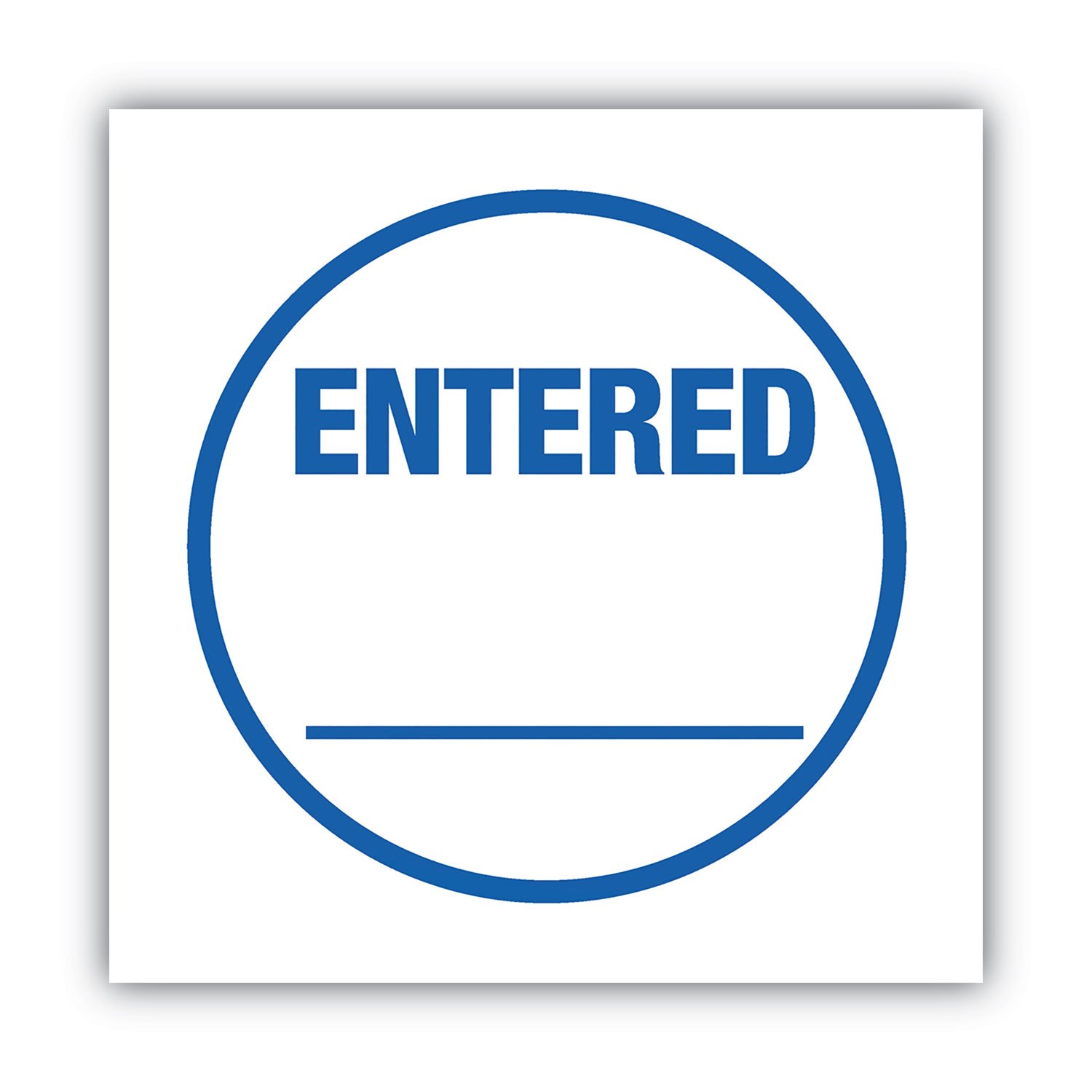 ACCUSTAMP Pre-Inked Round Stamp, ENTERED, 0.63" dia, Blue (COS035656) - Image 4
