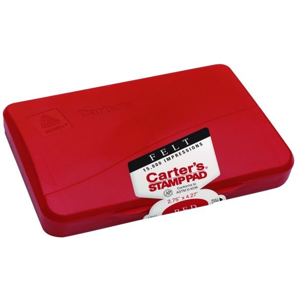 Carter's Felt Red Stamp Pad, 2.75" x 4.27" (21071) (AVE21071)