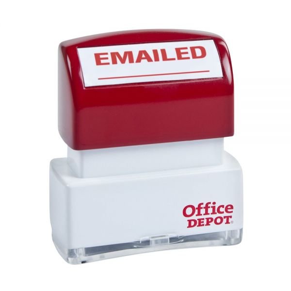 Pre-Inked Message Stamp, "Emailed", Red (ODFN841542)