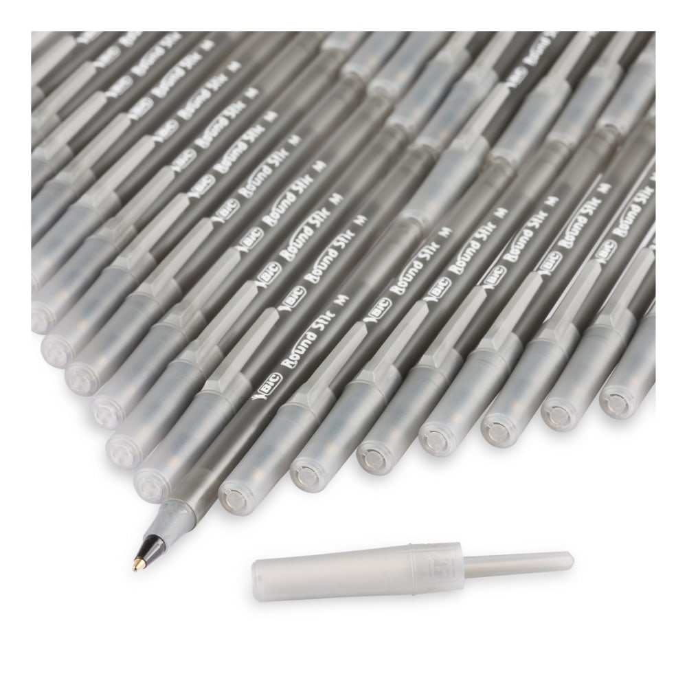 BIC Round Stic Xtra Life Ballpoint Pens, Medium Point, 1.0 mm, Translucent Barrel, Black Ink, Box Of 240 Pens (ODFN8172663) - Image 5