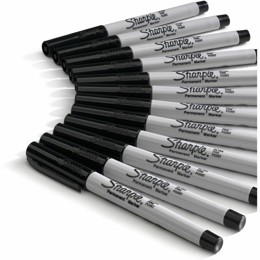 Sharpie Permanent Ultra-Fine Point Markers, Black, Pack Of 12 Markers (SAN37001)